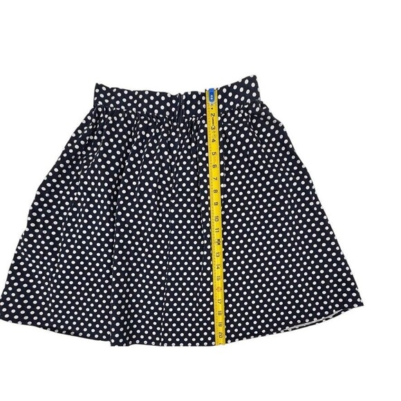 Modcloth Navy Polka Dot A-Line Knit Skirt Nautical Flirty Girly Date Night M - Picture 13 of 16